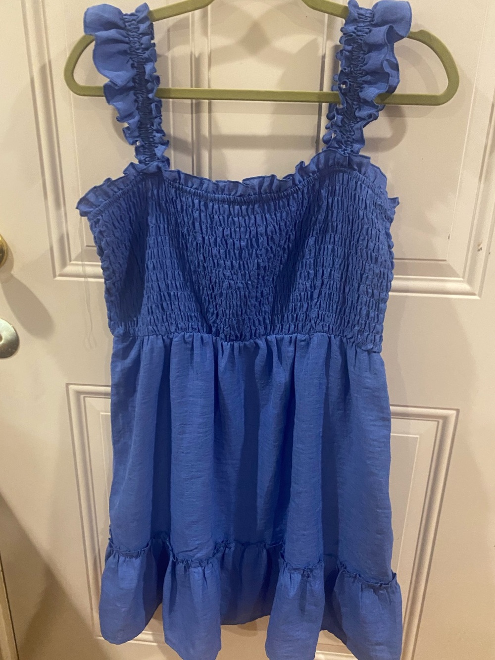 Lily Rose Smocked Ruffle Strap Mini Dress in Royal Blue NWT XXL
